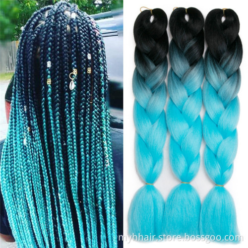 Synthetic hair pre stretched Crochet Hair 24 inch Ombre Braiding Hair for Women extensions Wholesale Cheap Jumbo Braid